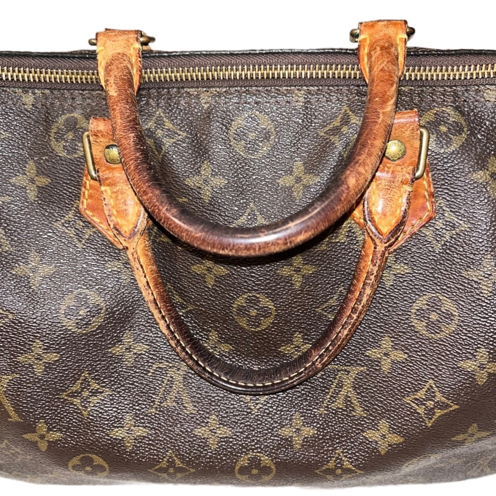 LOUIS VUITTON Speedy 30 VI1902 Authentic Vintage Bag Satchel Purse + LV Lock/Key - Picture 13 of 16